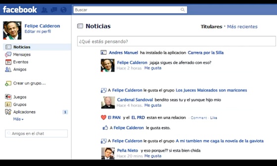 El facebook de Calderón